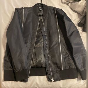 Men’s black bomber jacket.  Only worn once.  Size L